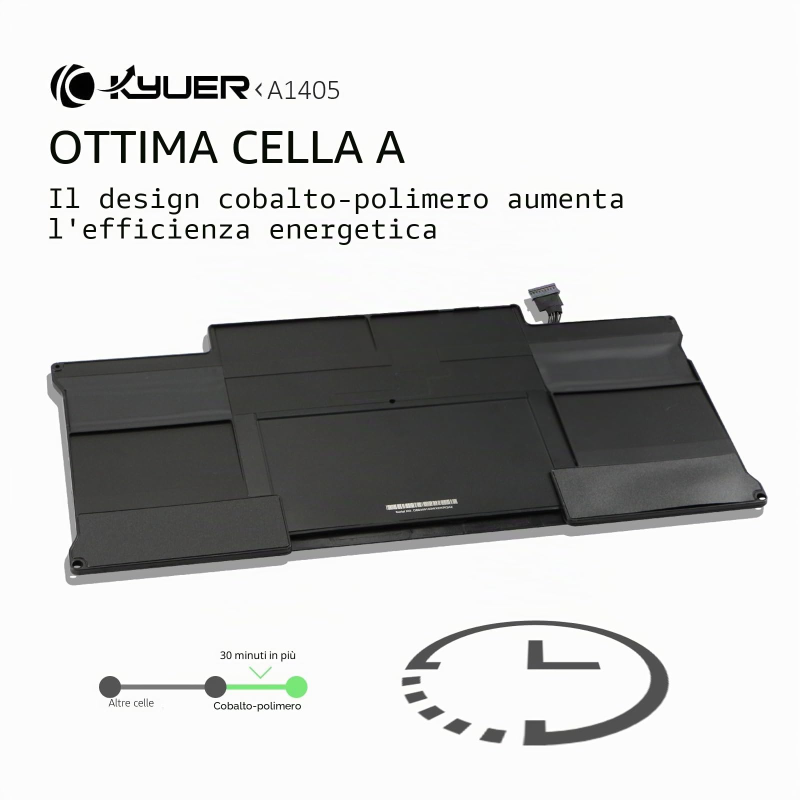 K KYUER A1496 A1405 A1377 Batteria per MacBook Air 13" A1369(Late 2010 Mid 2011) A1466(Mid 2012 2013 Early 2014 2015 2017) MC965LL/A MC966 MD231 MD760 MD761 MJVE2LL/A MJVG2LL/A EMC2559 2632 2925 2469