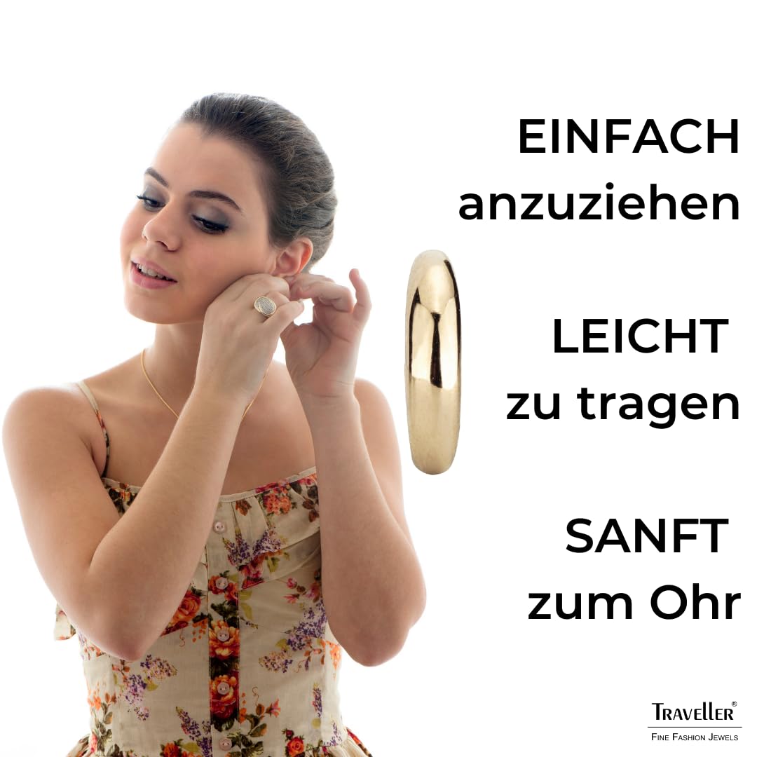 Traveller Ohrclip - Damen - Halb Creolen schmal