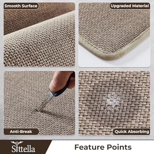 Image of SITTELLA Handwoven Jute Mat for Floor, Anti Skid Jute Rug for Living Room, Bathroom & Kitchen, Water Absorbent Kitchen Runner & Floor Mat|40 x 60 cm (Pack of 1)|Beige