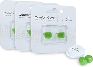 Ear Plugs for Sleeping, Acousdea Reusable Moldable Silicone Ear Plugs, Waterproof, Suitable for Snoring, Swimming, Working, Studying, Noise Cancelling up to 40 dBSPL, GREENwith Carry Case, 3 Pairs
