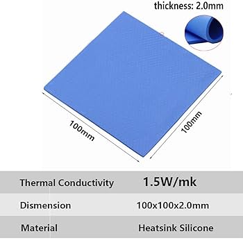 PATIKIL Thermal Pads 100x100x0.3mm, 4 Pack Silicone Cooling Thermal Pad