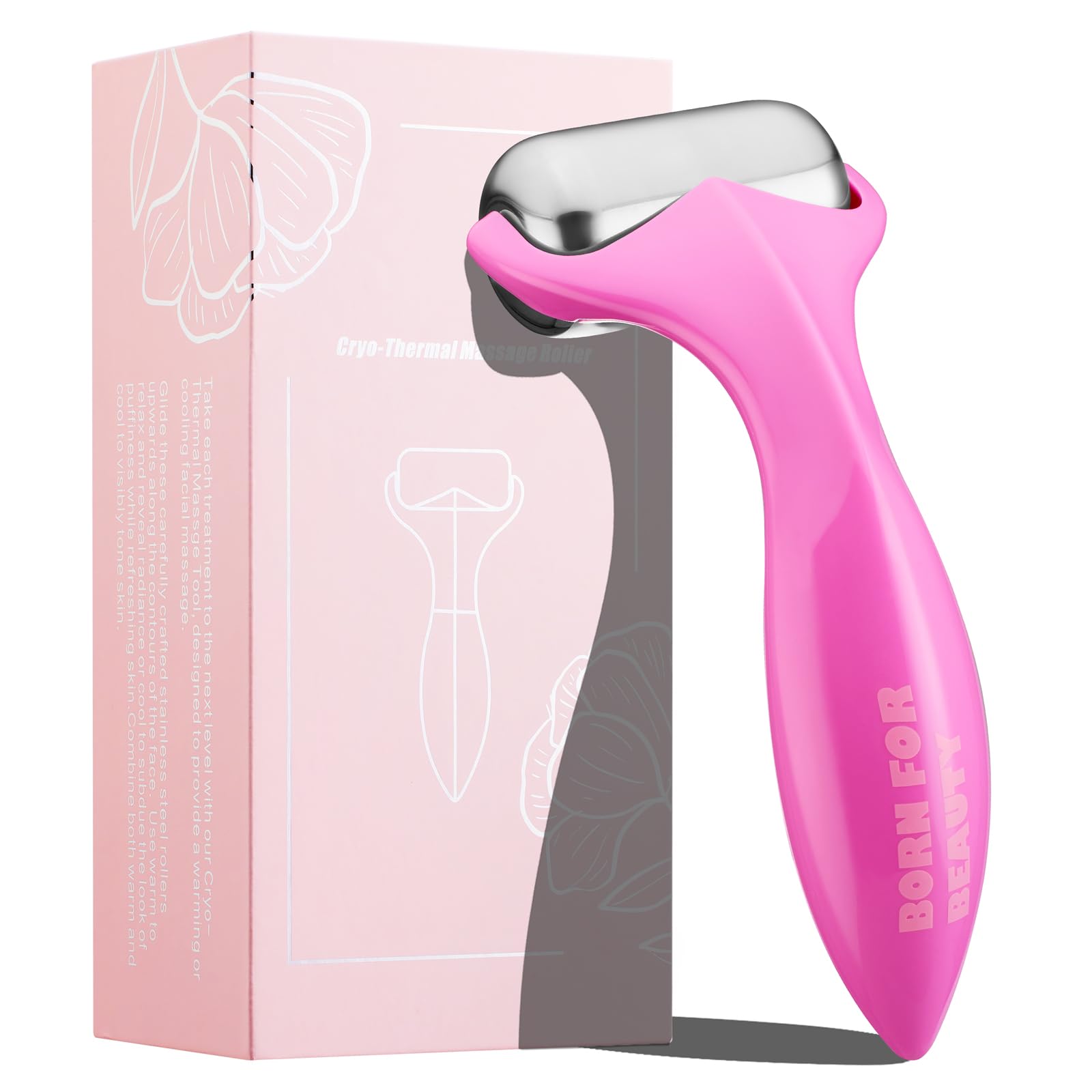 360° Rotating Ice Roller for Face-Stainless Steel Facial Massage Tool for Skin Tightening Ice Face Roller -Wrinkle Reduction & Dark Circle Relief