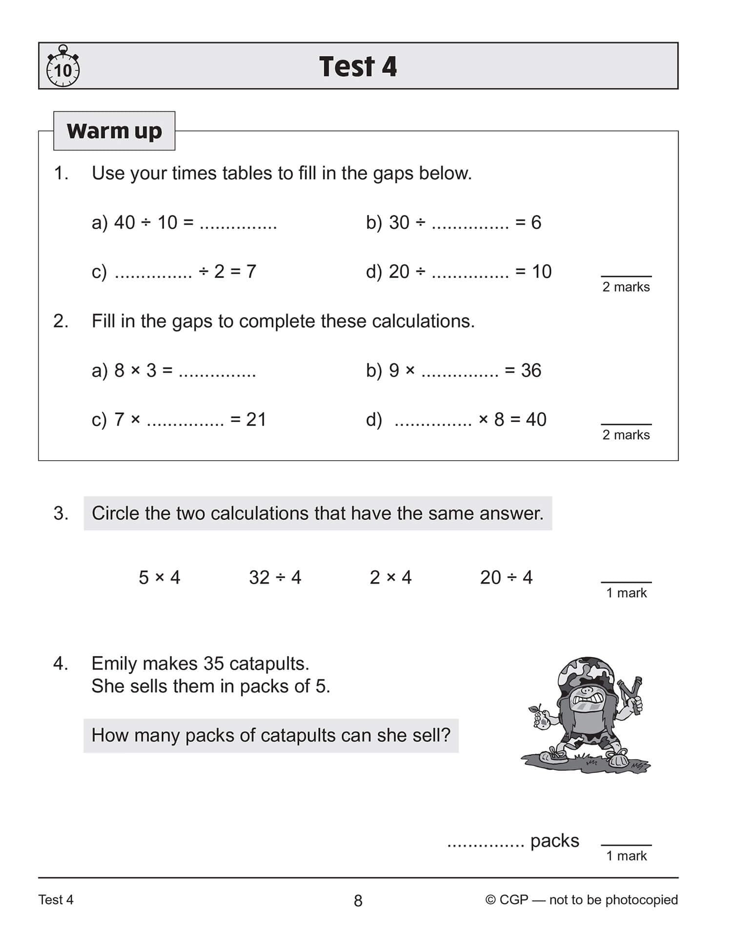 KS2 Year 4 Maths 10-Minute Tests: Multiplication & Division