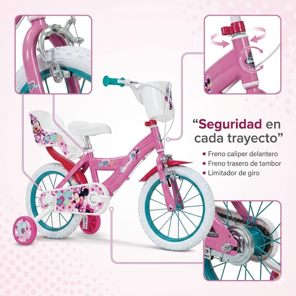 TOIMSA Bicicleta 14" Minnie Huffy 4/6 Años