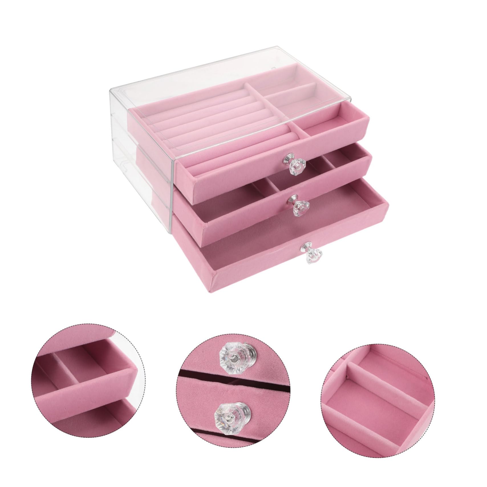 Gatuida Scatola con Trasparente Organizer Strati con per Collane e Design Pratico per Casa e Rosa