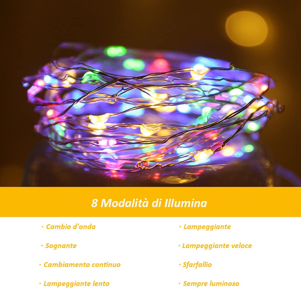 Luci Stringa FREMON - 5 Metri, 8 Modalità, Impermeabile IP65, Per Interni Ed Esterni, USB - Foto 11