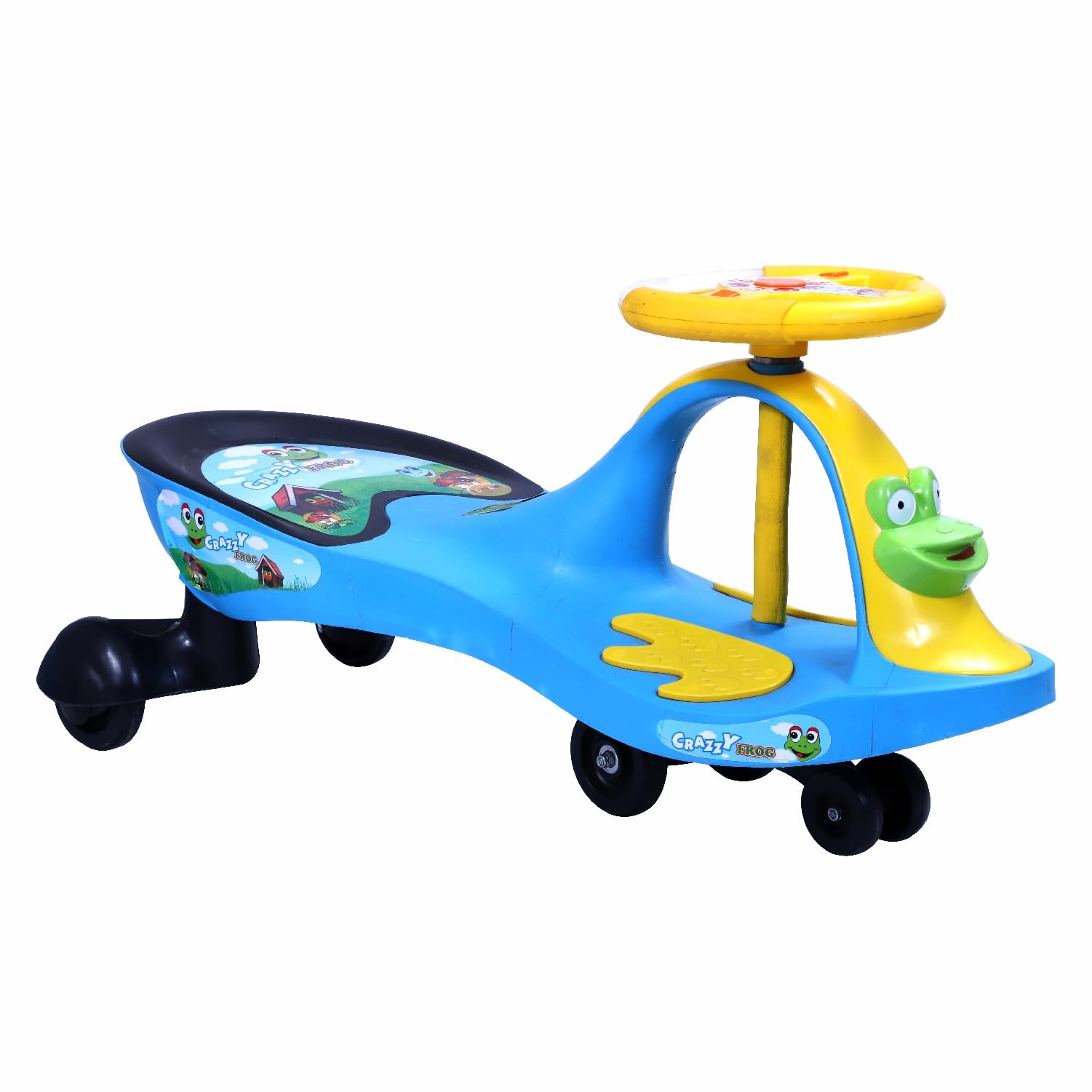 Toyzone Super Premium Assembled Swing Car- Magic Car | Fully Assembled | Ride-on Baby Car | Swing Car | Comfortable Seat | Elegant Design | Twister Ride on | for Kids Age 2+ (Crazy Frog)