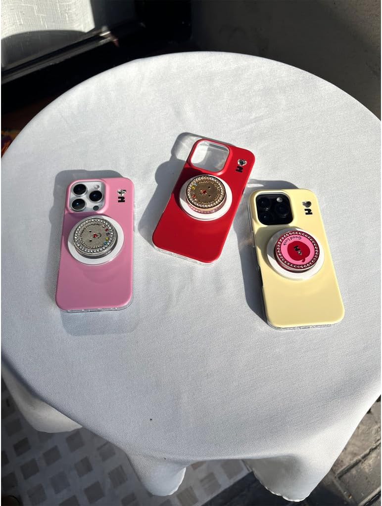 Tagi. Lucky Coins Magnetic Phone Case, Shockproof Protection Cell Phone Cover for 15/16 Pro Max, Red (Cherry Apple, Phone 15 Pro Max)