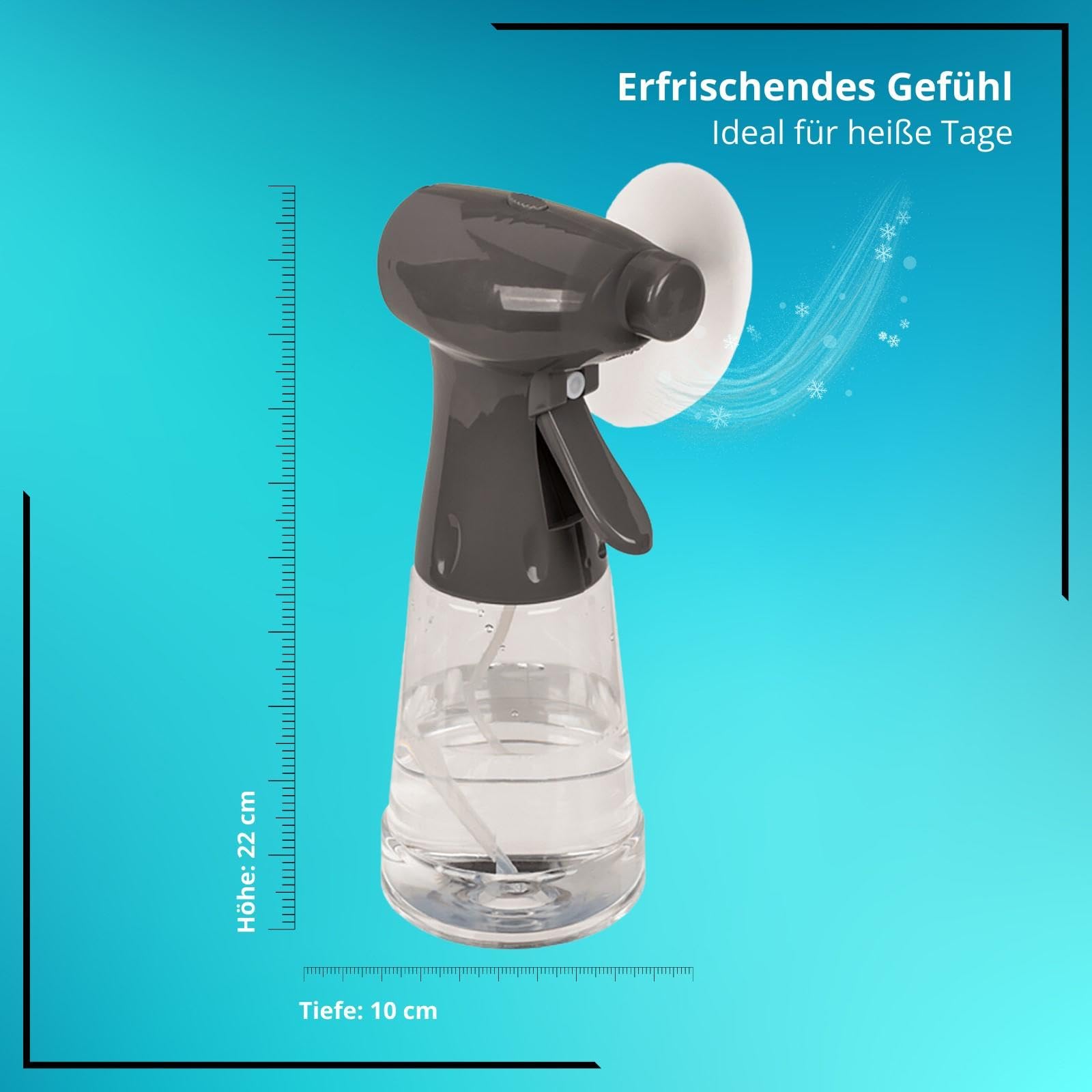Tragbarer Sprüh-Ventilator Mit 300 Ml Wassertank – Kühlung Für Camping, Garten & Sport