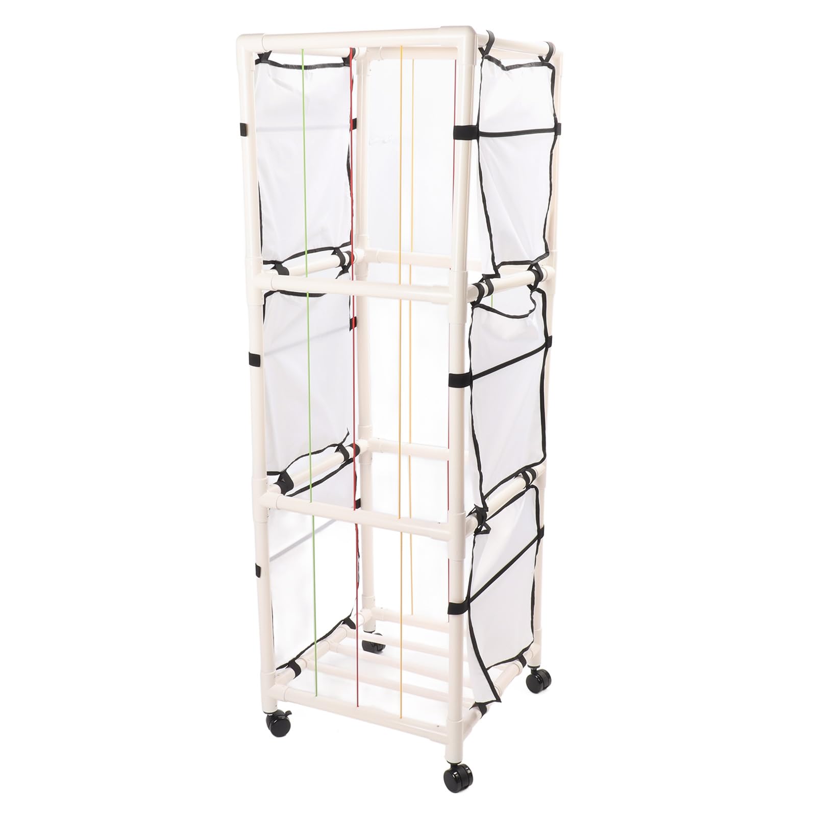 Portaoggetti per Zoo di Animali di Peluche, Organizer Multifunzionale per Peluche per Bambini con Ruote, PVC ABS, Bianco, 150 X 49 X 49 Cm, Rotazione a 360° per Sala Giochi