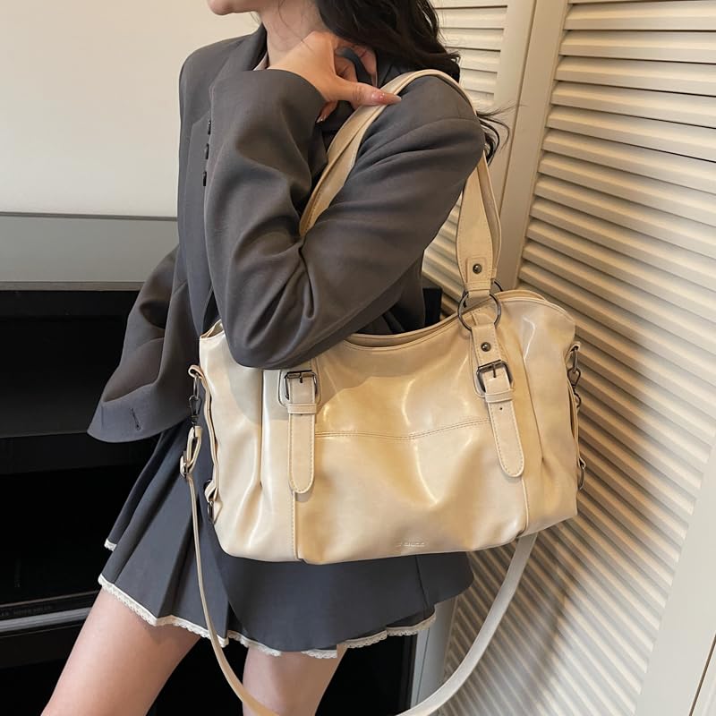 Bolsos cruzados Hobo de PU para mujer de gran capacidad con cremallera