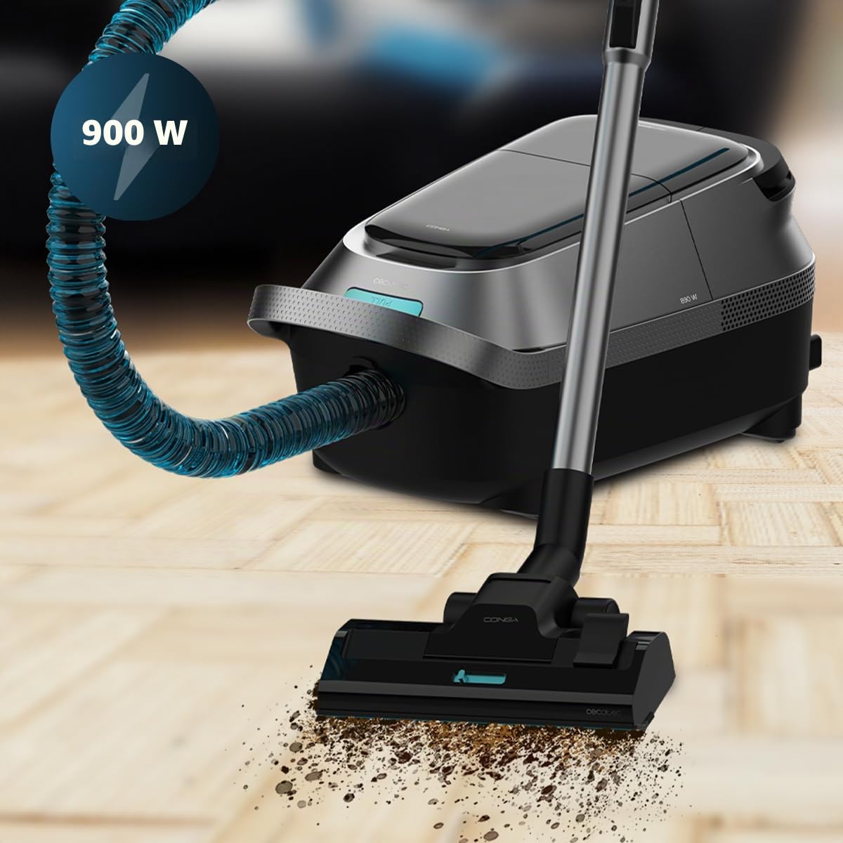 Cecotec Aspirapolvere a Traino con Sacco 5L Conga Powerbag 5000 Prostyle. 890W, Serbatoio 5 L, Filtro HEPA e Controllo Digitale, Funzione Soffiatore, Include Accessori, Design Ergonomico