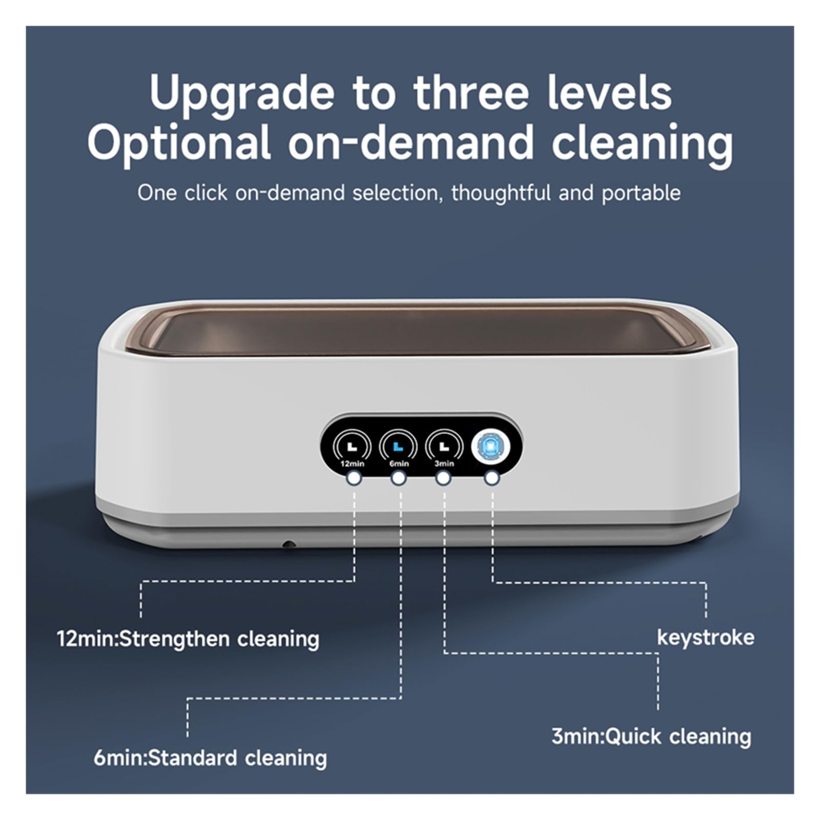 Nettoyeur à ultrasons, Nettoyeur de bijoux ultra-rapide et puissant, grande capacité réglable, 650 ml