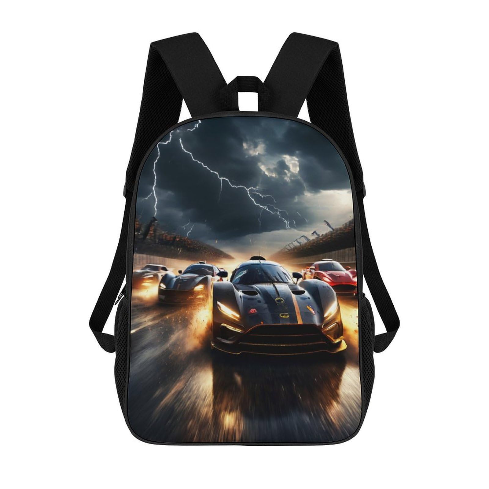 Tnfhsoft Unisex Kids Sports Car-4 Kids School Backpack 3D Sports Car School Bag Science Fiction Rucksack Sports Backpacks For Boys And Girls Fashion Knapsack For Teenage Girls Lightweight Rucksack 17Inch