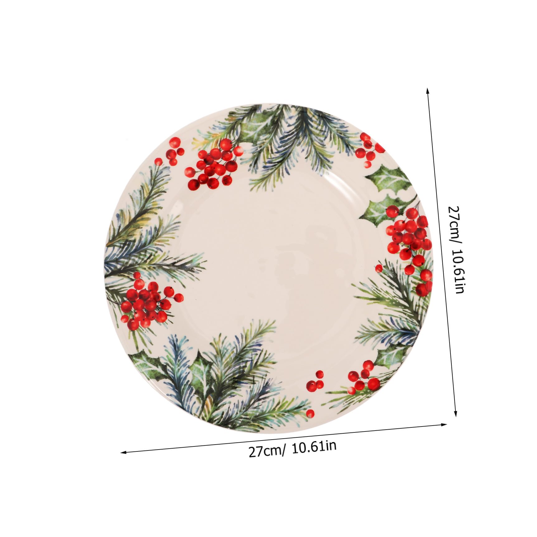 Bandeja De Navideñas Plato De Cerámica Para Servir Alimentos Patrón Navideño Para Platos Navideños y Bandeja De Desayuno Hogar