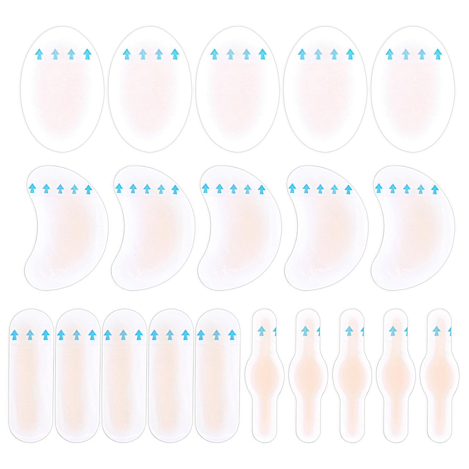 20pcs Hydrocolloid Gel Blister Bandages, Waterproof Hydrocolloid Seal Adhesive Bandages for Foot Toe Heel Blister Prevention & Recovery, Protect Feet for Men and Women