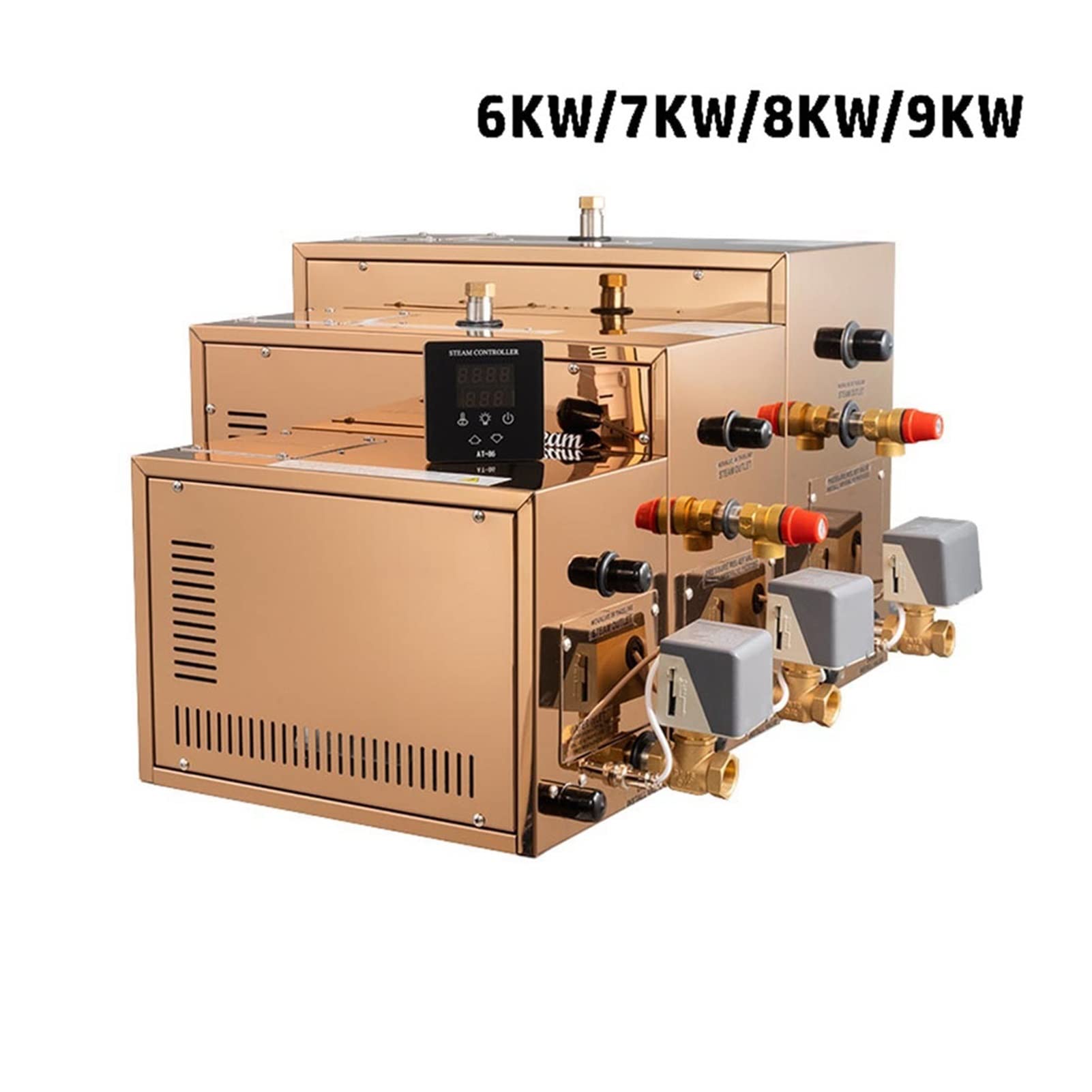 Elektryczny piec do sauny, Generator pary sauny 6/7/8/ 9kW Automatyczny generator ze stali nierdzewnej Deskaling Sauna Pokój do kąpieli parowej spa pokoju z inteligentnym kontrolerem dotykowym(9KW)