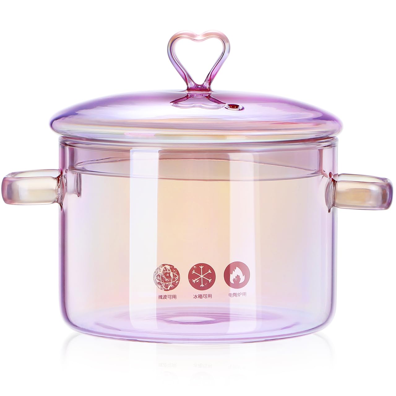 Zjyufy Casserole En Verre 4,5L Avec Couvercle, Marmite En Verre Résistant à La Chaleur Avec Poignées Doubles En Acier Inoxydable, Ustensile Universel Pour Pâtes, Soupe, Lait (4,5 L