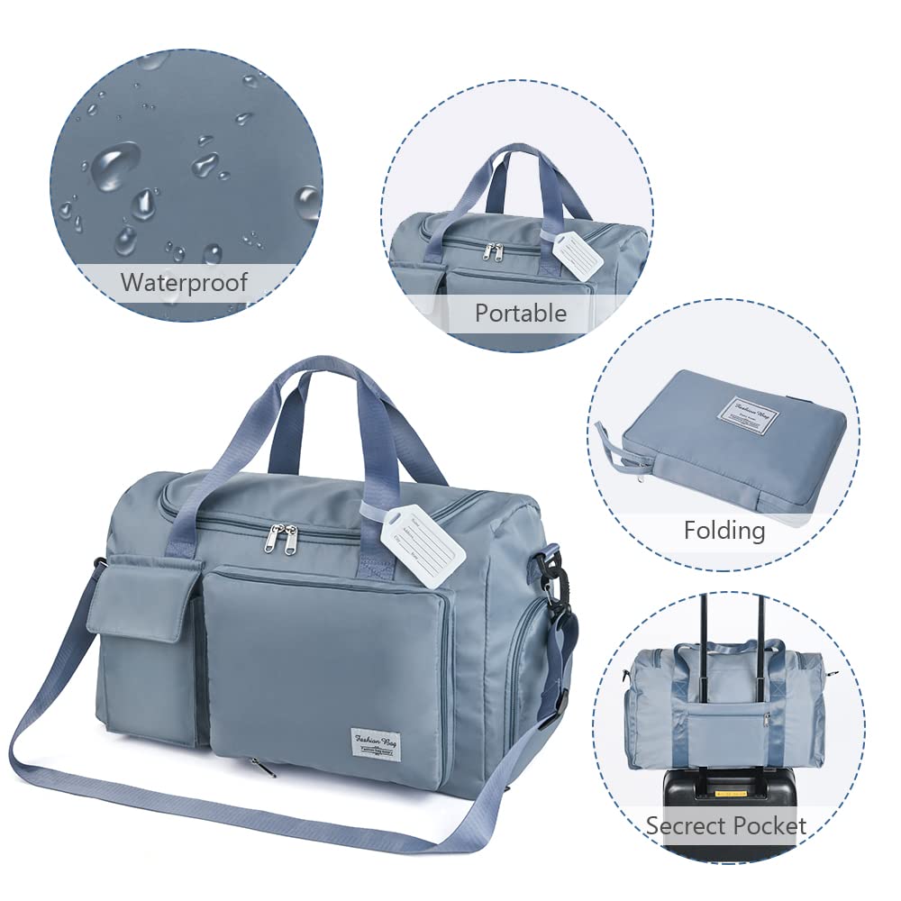 flintronic Sac de Voyage Pliable Grande Capacité 35L 50L Imperméable Séparé Sec Humide
