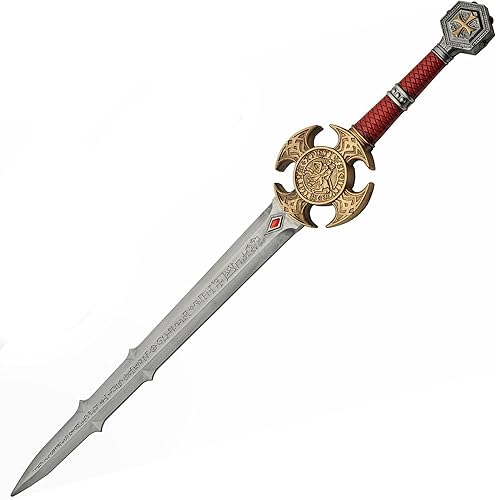 Rite Edge Espada de espuma medieval de 35.5 pulgadas, espada templaria de caballeros para cosplay, LARP, Halloween y práctica, espadas de espuma de