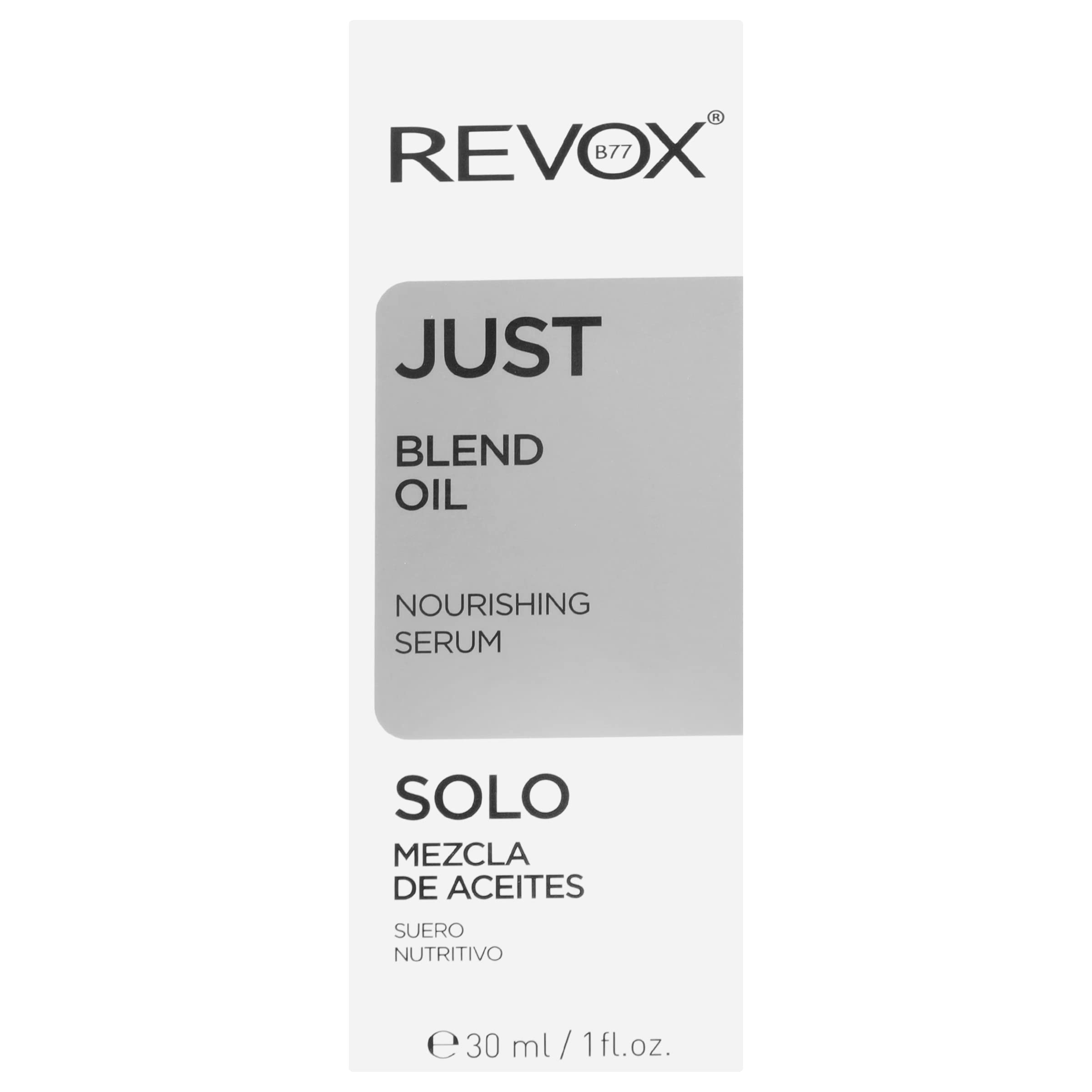 REVOX B77, Just Blend Oil, 30 ml, Face and Neck Oil Blend, Nourishing Serum, Hydrates and Restores Skin's Radiance