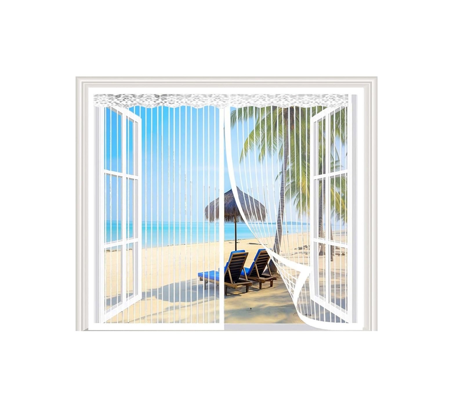 Supkancl 3 1Pc Magnetic Window Screen Door And Closure To Keep Mosquitoes And Flies Out - White(90X120cm)
