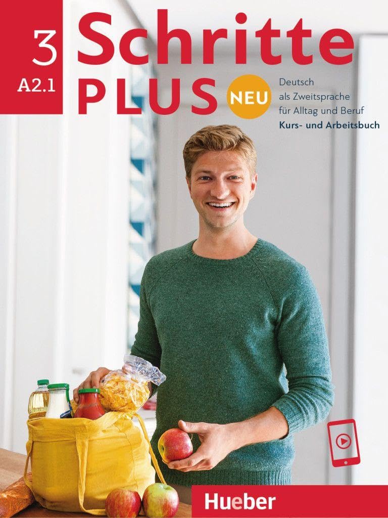 Hueber SCHRITTE PLUS NEU 3 Kursbuch & Arbeitsbuch A2.1 mit Audios online @NEW@