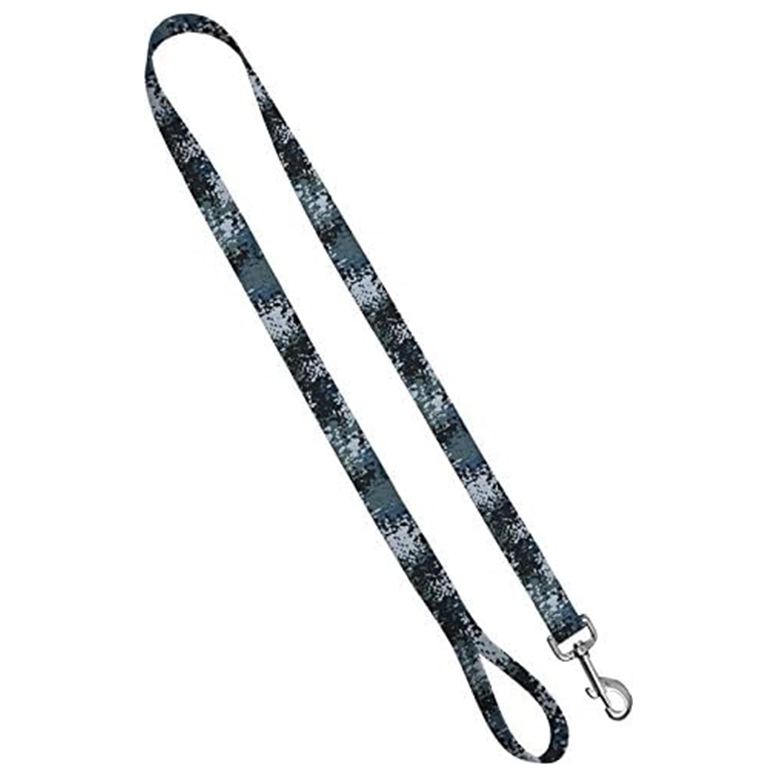Camo Dog Leash - Camouflage Dog Lead Waterproof with Easy Grip Loop - 1 Inch x 6 Feet, Digi Camo Blue