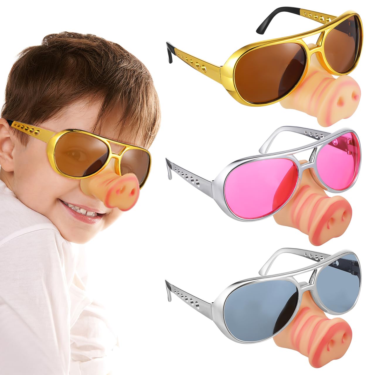 Glasses Disguise Novelty Sunglasses Pig Nose Halloween Clown Witches