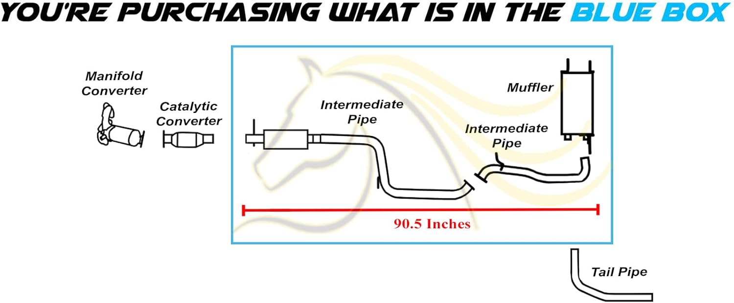 Exhaust Intermediate Pipes w/Muffler Kit Compatible for 2010-2013 Mazda 3 2.0L | Stainless Steel | Northeastern Exhaust | Free Clamps and Gasket Included | Automotive Replacement Part