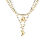 KOFISNI Cowboy Hat Boot Pendant Necklace for Women Layer Dainty Western Cowgirl Hat Boots Chain Gold Charm Necklace Shell Necklaces Summer Seashell Beach Surfer Jewelry Gift