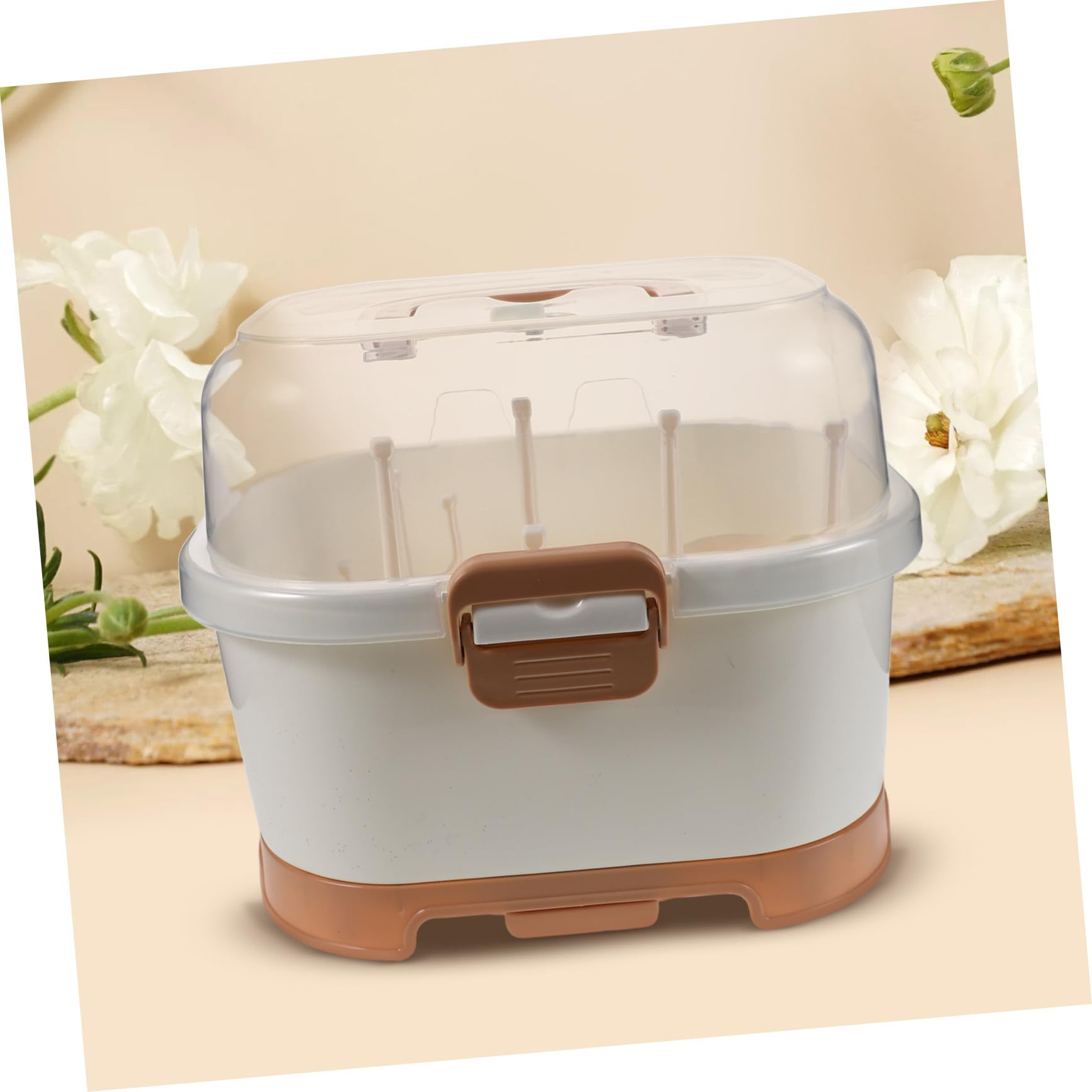 ORFOFE Contenitore per Biberon di Capacità con Coperchio Scolabiberon Portatile e Organizer per Biberon per Riporre Oggetti Essenziali in Modo Ordinato