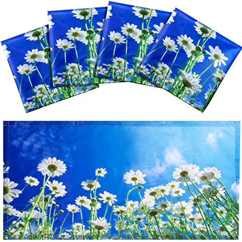 Image of Hortsun 4 Pack 4 x 2 Feet Fluorescent Light Covers, Magnetic Light Filters for Classroom Ceiling, Decorative Lights Shade for Office Home Hospital(Chamomiles)