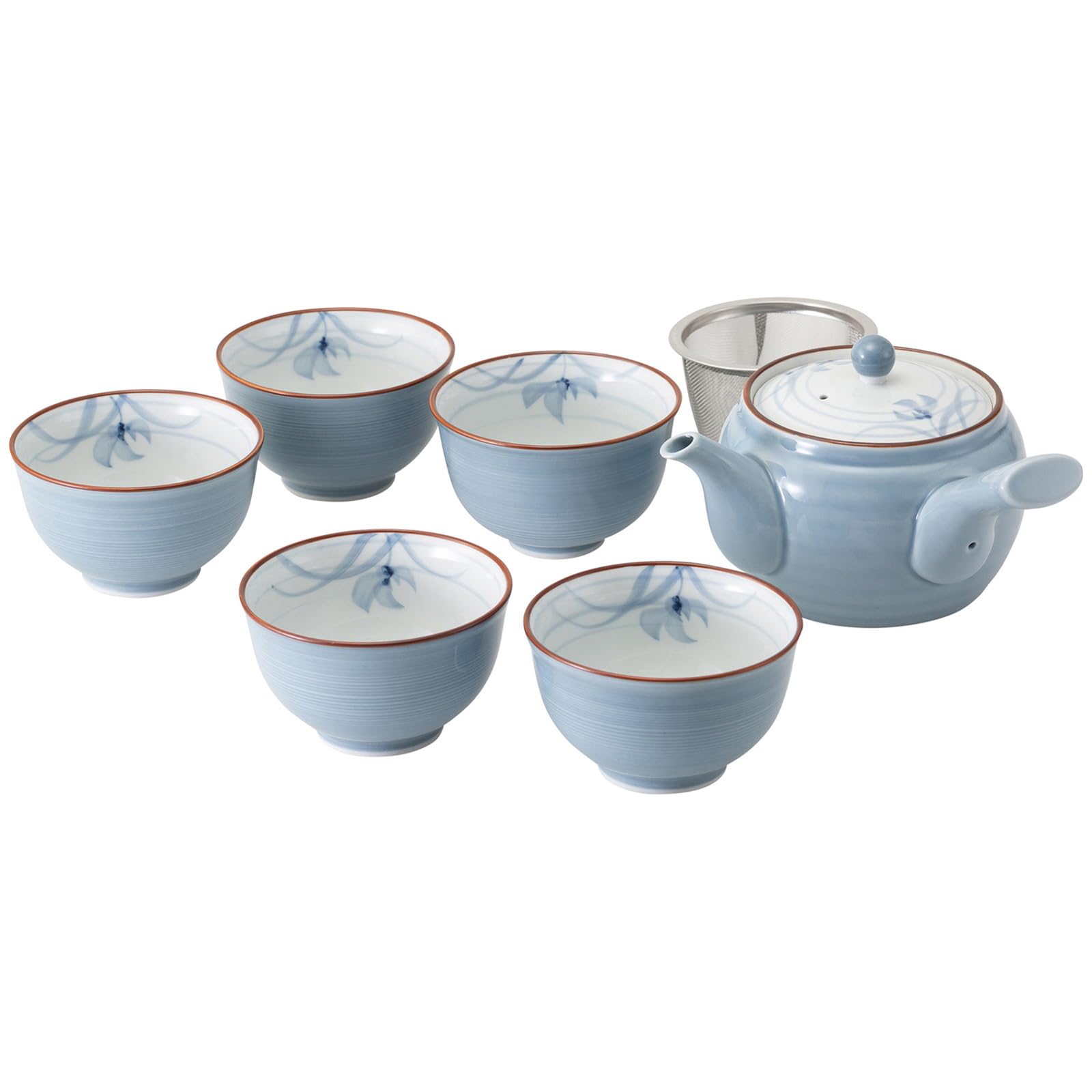 Gray Orchid Hasami Teapot Set – 6-Piece Tea Service