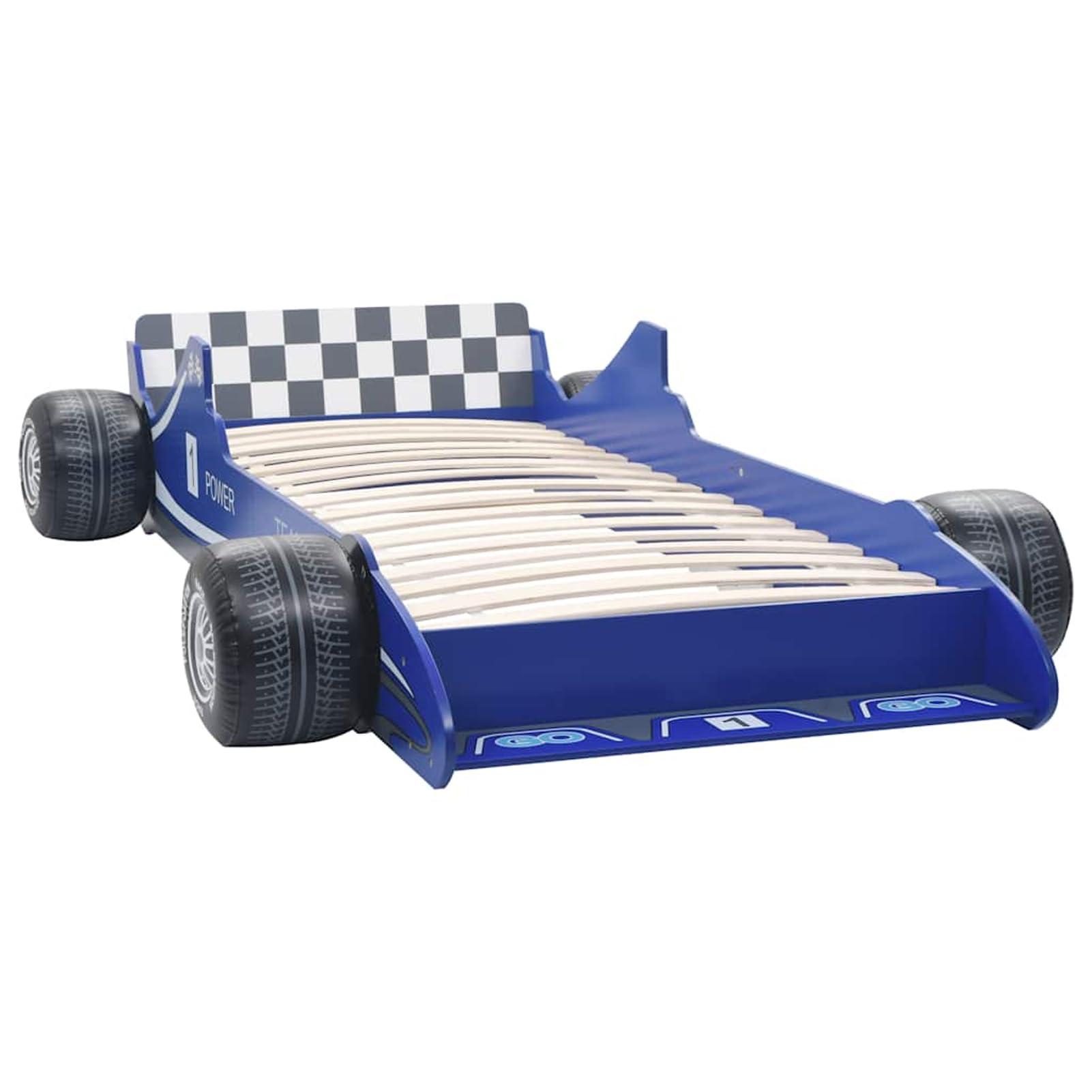 Gecheer Bettlaken 60 x 120 cm, Spannbettlaken für Babys, 60 x 120 cm, Rennwagen-Bett für Kinder, 90 x 200 cm, blau