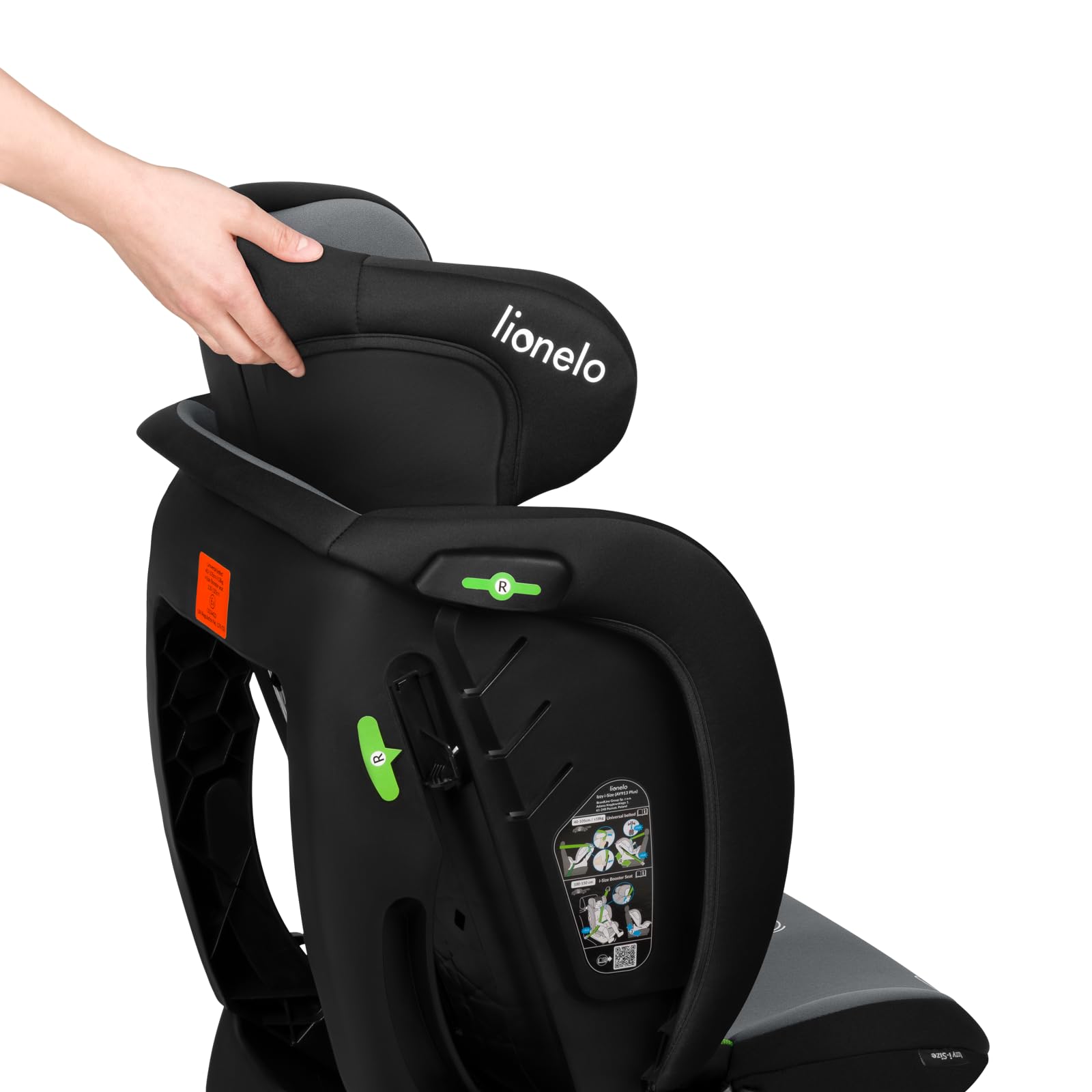 LIONELO IZZY I-SIZE Asiento infantil para niños pequeños de 40-150 cm, instalación versátil, orientado hacia delante y hacia atrás, reposacabezas reforzado, reposacabezas ajustable en 13 posiciones | Instalación Versátil, Orientado hacia Delante y hacia A