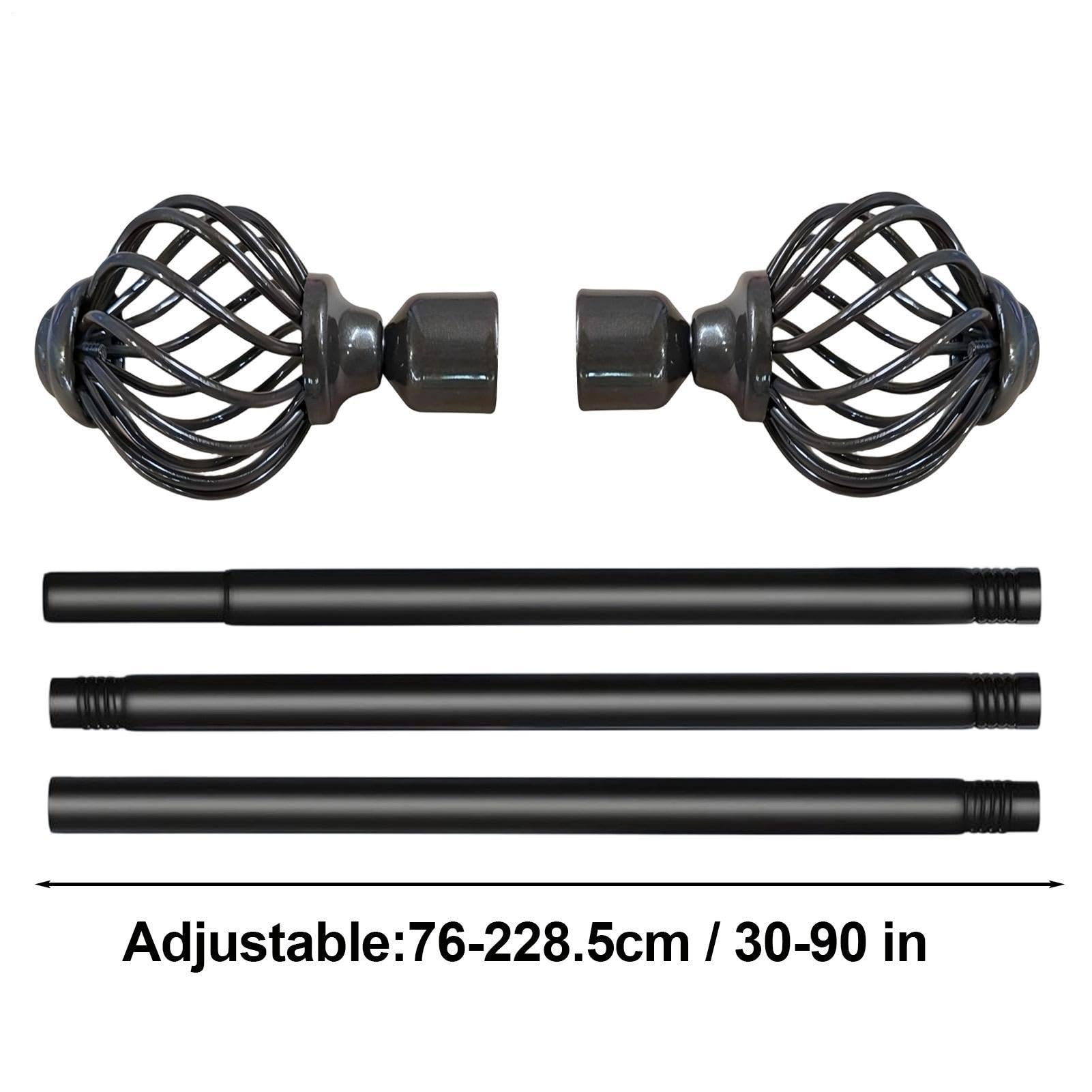 Barres À Rideaux Tringle à Rideau Réglable de 76 à 229 cm avec | Tringle à rideaux télescopique Idéal pour Maison, Appartement, Dortoir, Chambre, Salon, Salle de Bain