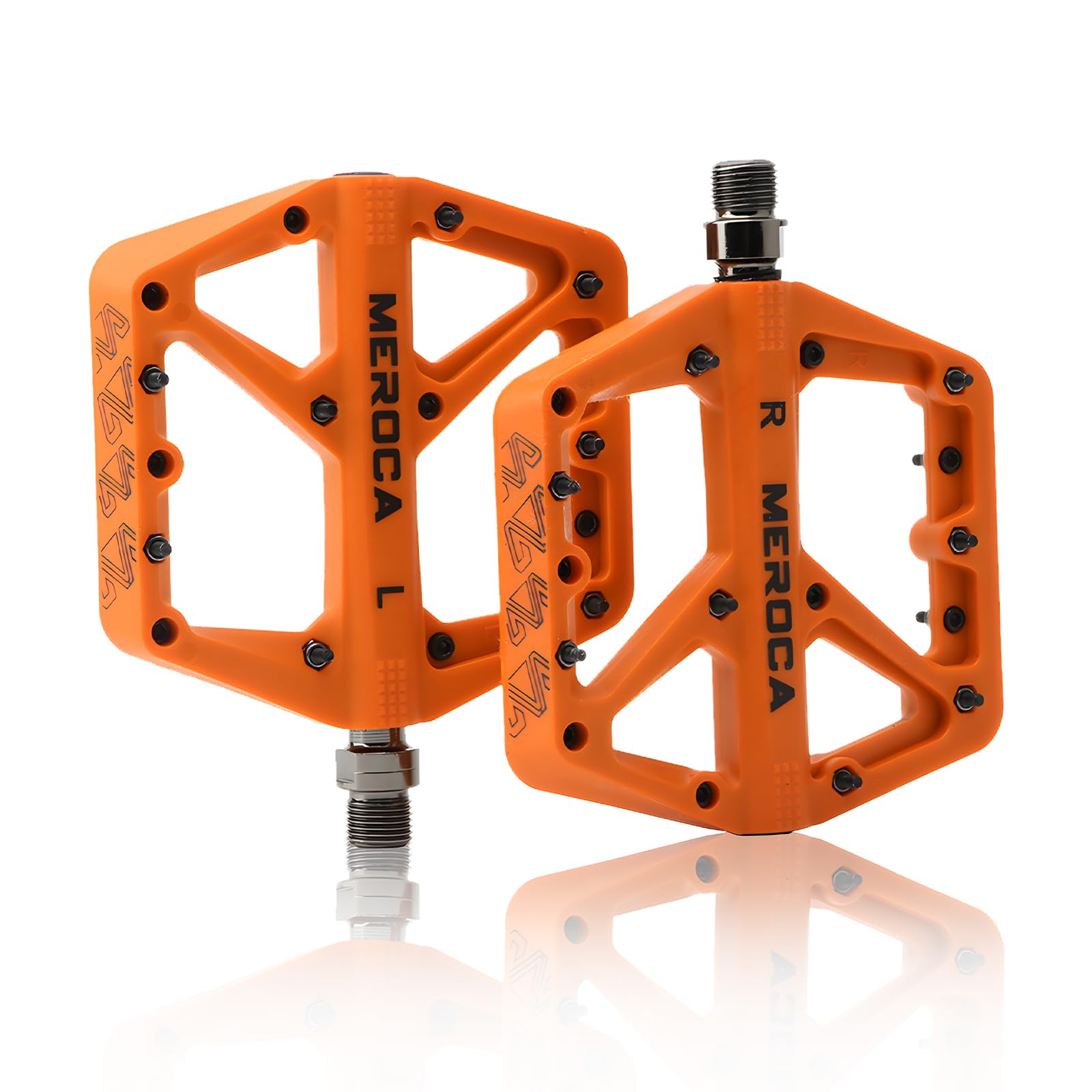 TINGSING Mountain Bike Pedals, Non-Slip MTB Nylon Fiber Bicycle Pedals, Lightweight and Wide Flat Platform Cycling Pedals