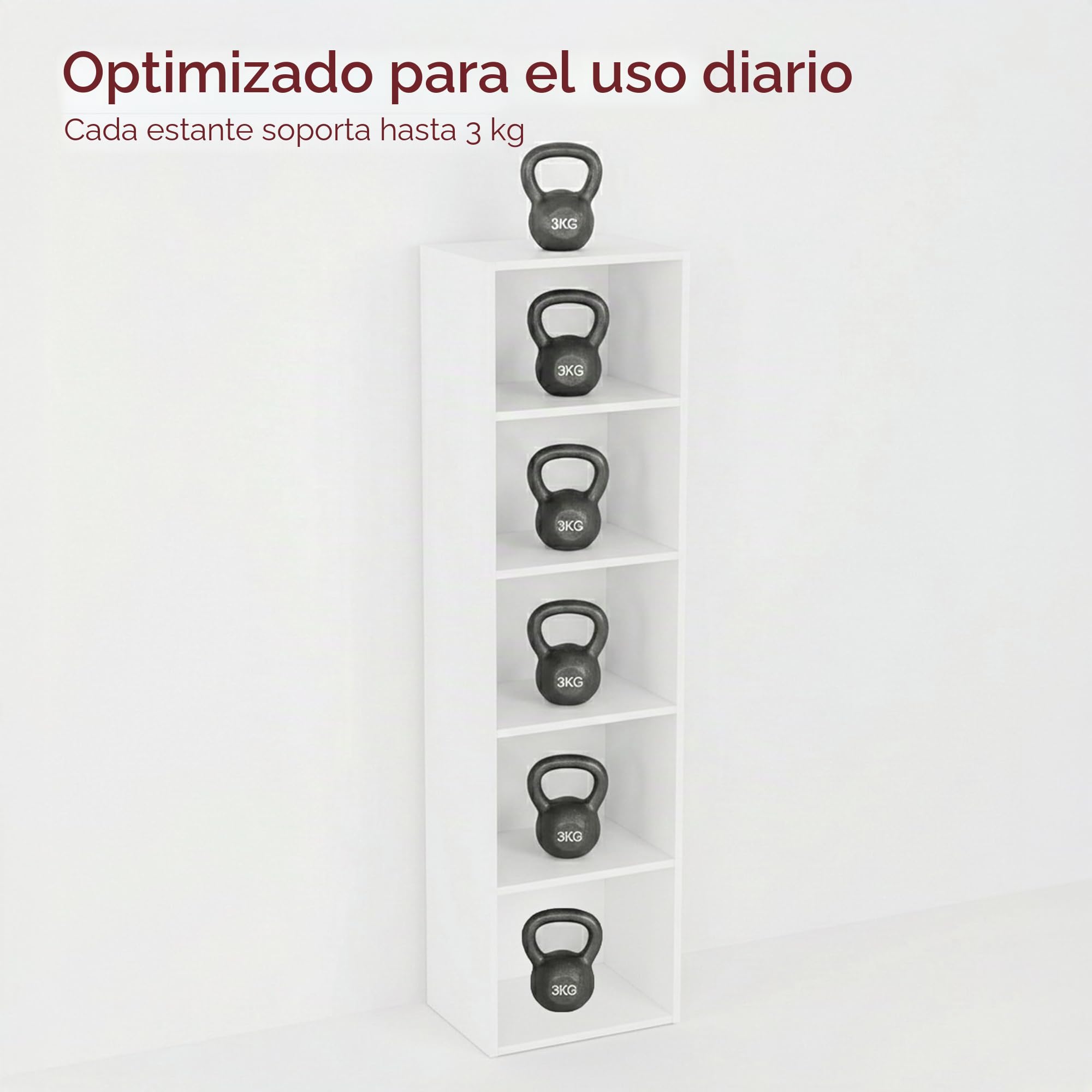 Vida Designs Librería Oxford con Forma de Cubo de 5 Niveles, estantería de Madera Blanca, Unidad de Almacenamiento para Muebles de Oficina y Sala de Estar