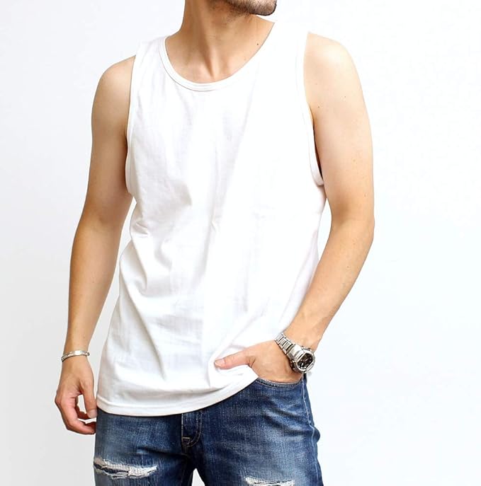 Amazon タンクトップ メンズ レディース ユナイテッドアスレ United Athle ブランド Tシャツ生地 カットソー インナー 下着 肌着 無地 おしゃれ 56 タンクトップ 通販