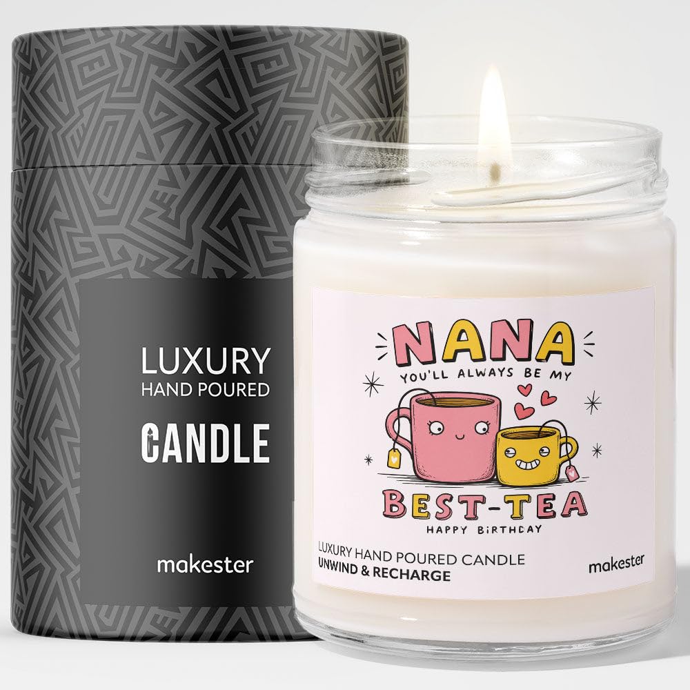 Birthday Gift for Nana - Luxury Soy Wax Candle - Vanilla, Jasmine, Sugared Almond - Makester โ image 1