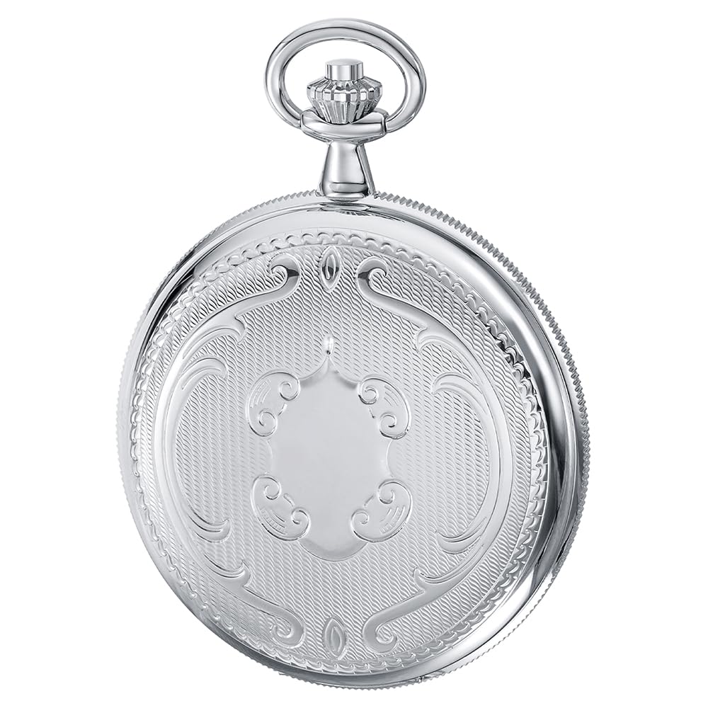 DUGENA Taschenuhr für Herren – Mechanische Uhr mit Handaufzug, Edelstahlgehäuse & Kette – Klassische Kettenuhr im Vintage-Stil, Modell 4460637-1, inspiriert von traditioneller Uhrmacherkunst