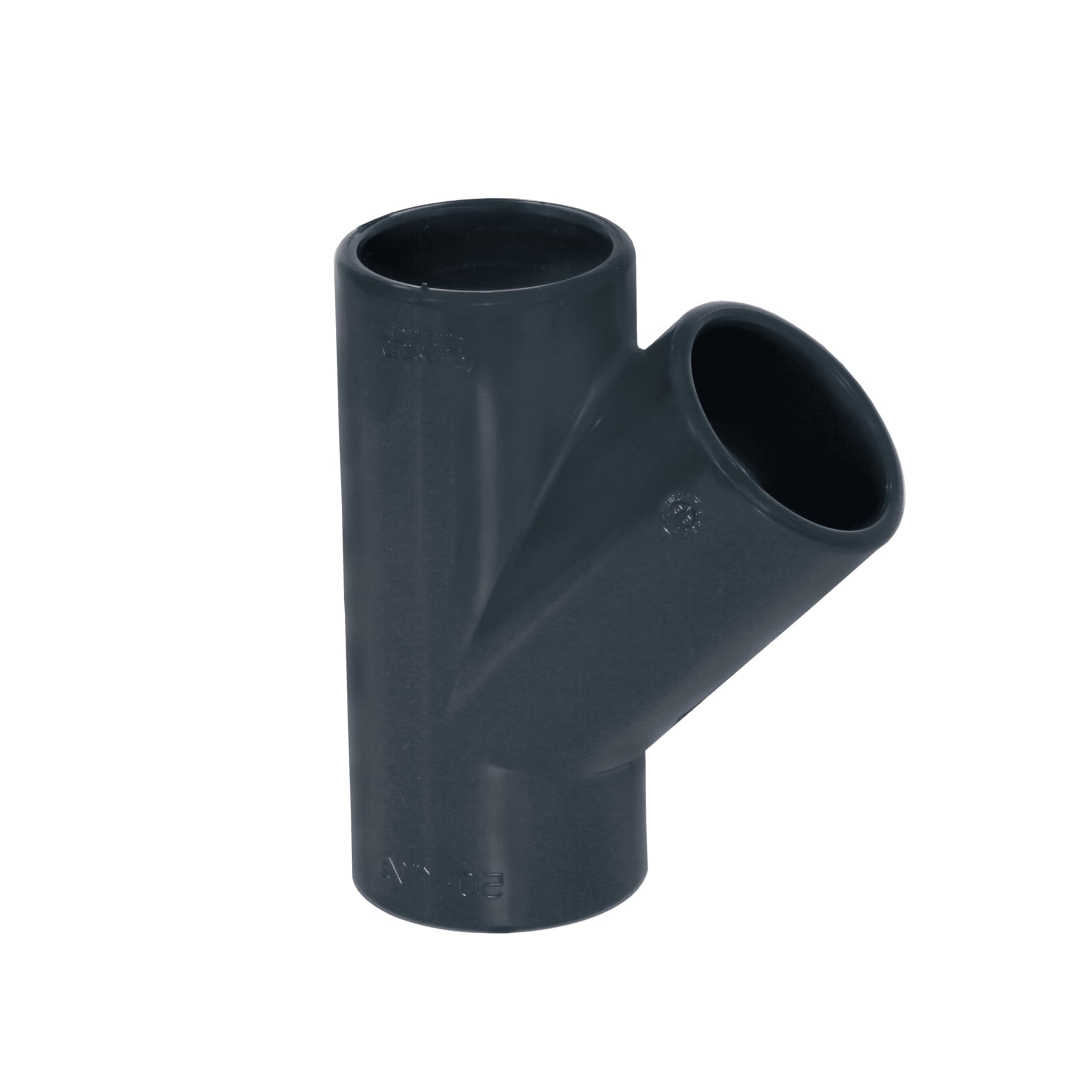 HAF® 1 x PVC Fittings T pieza 45° con 3 manguitos adhesivos de 50 mm – Conector de PVC gris para tuberías, conexiones de tuberías, tuberías de piscina UVM. | Calidad: fabricado en Europa – Cantidad: 1