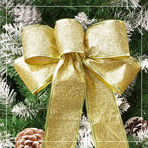 BETESSIN 12 pz Fiocchi Natale Oro Fiocchi Albero