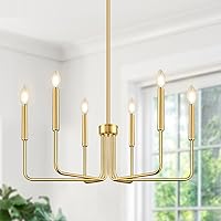 Vista 16 de Candelabro de granja de 6 luces para comedor, accesorios de iluminación colgantes, accesorios de iluminación de comedor de bronce frotado con Bronce