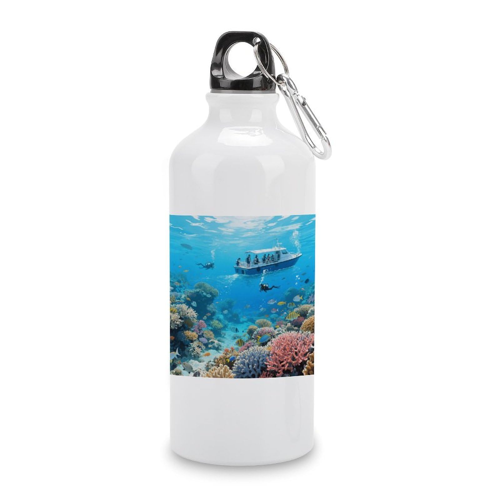 Fekiloot Style Great Barrier Reef Seascape Aluminum Water Bottle Travel Tumbler Reusable Lightweight Outdoor Sports Water Bottles For Gym Sports Camping Hiking Fishing600ml
