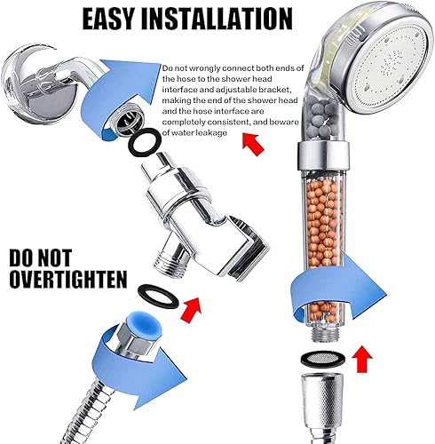 Miniatura 7 de NOSAME - Cabezal led para ducha, con filtro de agua de alta presión y ahorro de agua, 7 colores que cambian automáticamente sin necesidad de