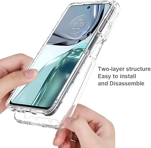 Miniatura 4 de Funda de teléfono para Moto G62 5G, Motorola G62 5G con protector de pantalla de vidrio templado, carcasa protectora de cuerpo completo transparente