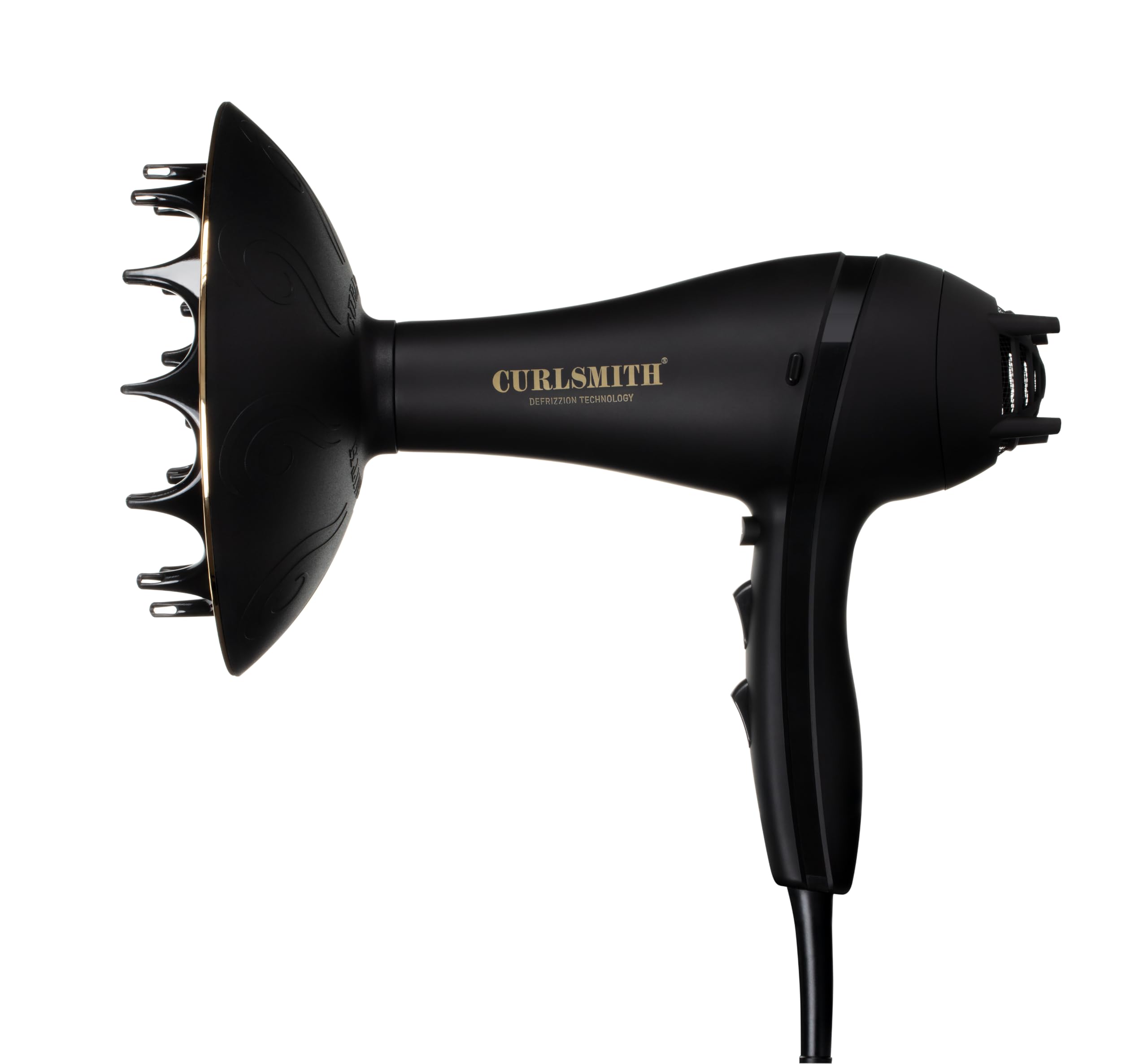 Curlsmith Defrizzion Travel Edition Sèche-Cheveux | Diffuseur XL, Cheveux bouclés et ondulés, Compact, Pliable, Double tension, 15.2 cm diffuser