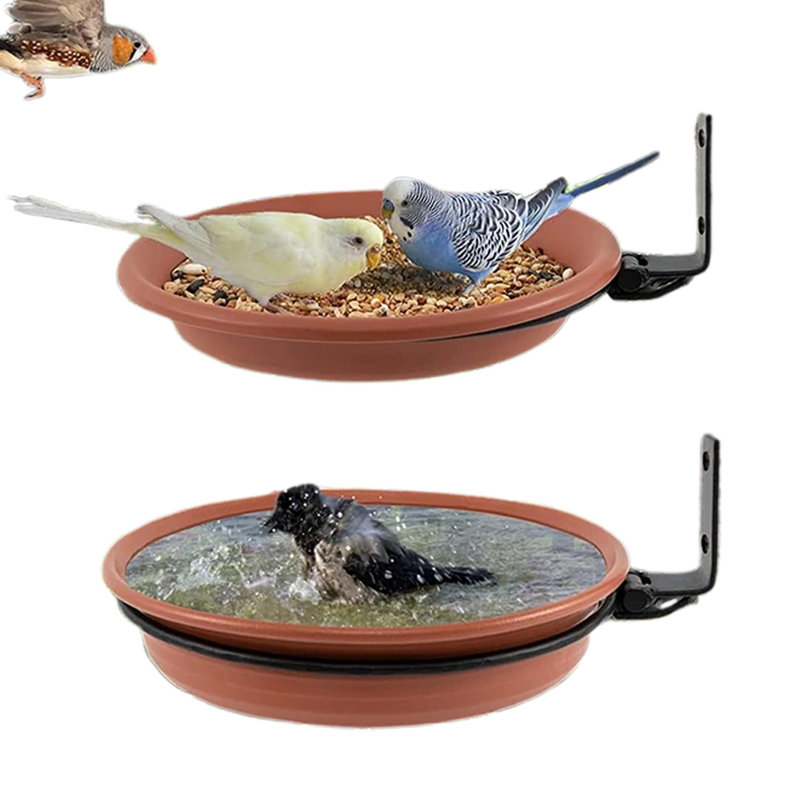 Mangeoire à oiseaux suspendue en acier durable pour aménagement de jardin et clôture